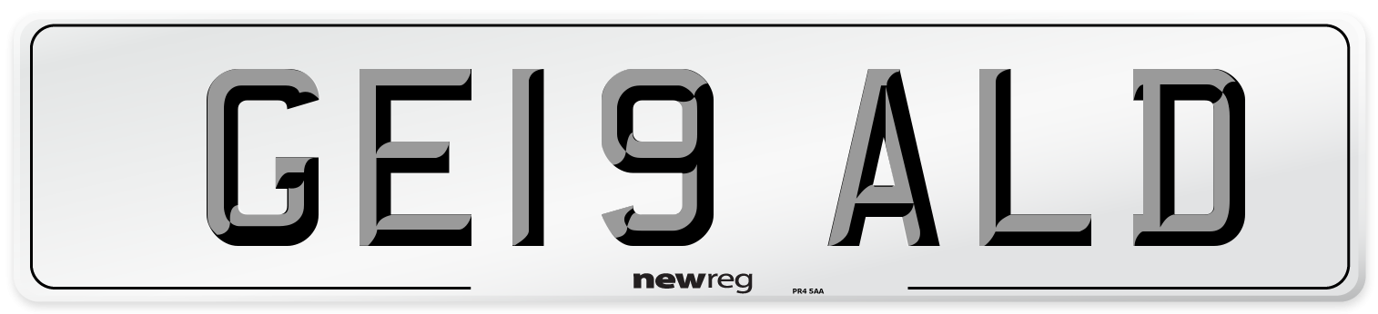 GE19 ALD Number Plate from New Reg